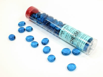 40 or more Crystal Aqua Blue Glass Gaming Stones