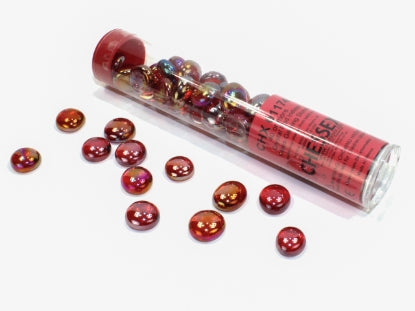 40 or more Crystal Red Iridized Glass Gaming Stones