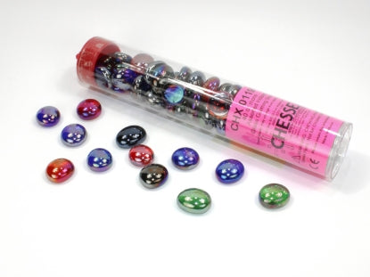 40 or more Assorted Iridized Glass Gaming Stones