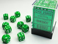 Opaque 12mm D6 Green/White Dice