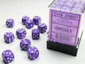 Opaque 12mm D6 Purple/White Dice