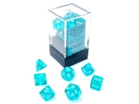 Translucent Polyhedral 7-Die Set Teal/White