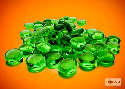 40 or more Crystal Green Glass Gaming Stones
