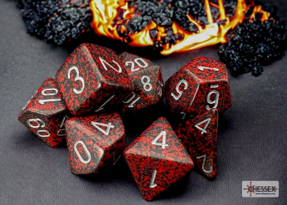 Speckled Silver Volcano Polyhedral 7-Die Set