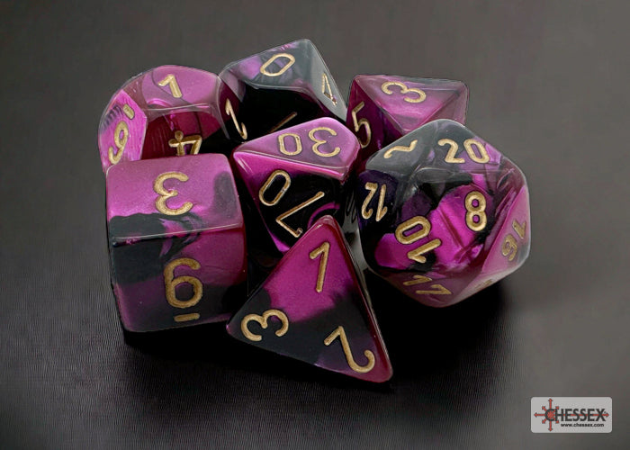 Gemini Black-Purple/Gold Polyhedral 7-Die Set