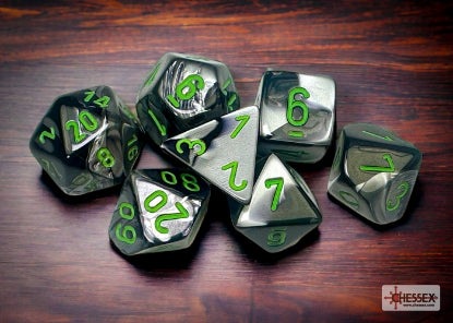 Gemini Black-Grey/Green Polyhedral 7-Die Set