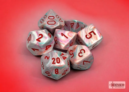 Festive Pop Art/Red Polyhedral 7-Die Set