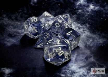 Nebula Black/White Polyhedral 7-Die Set