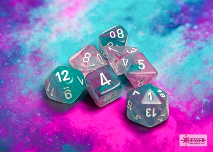 Nebula Wisteria/White Polyhedral 7-Die Set
