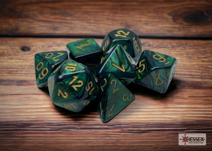 Scarab Jade/Gold Polyhedral 7-Die Set