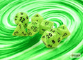 Vortex Bright Green/Black Polyhedral 7-Die Set