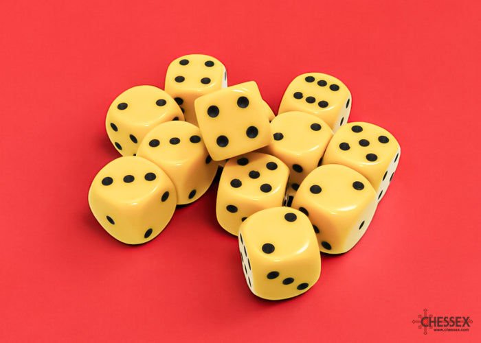 Opaque 16mm D6 Yellow/Black Dice