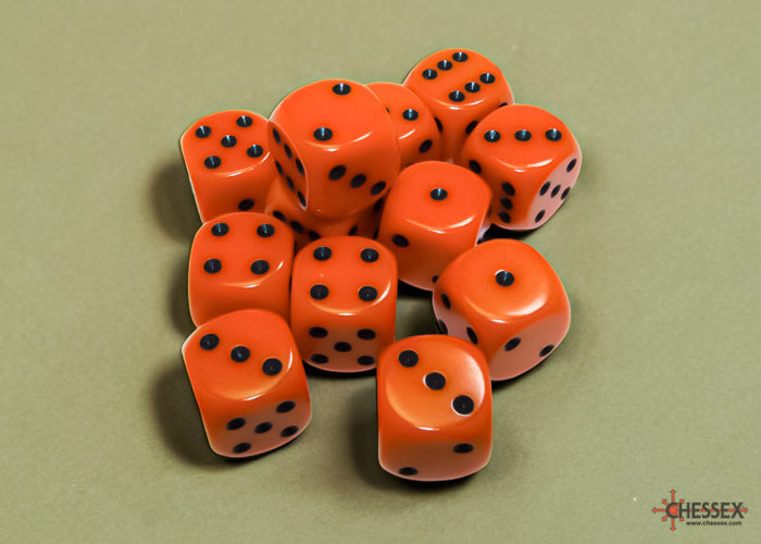 Speckled 16mm D6 Orange/Black Dice