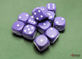 Opaque 16mm D6 Purple/White Dice
