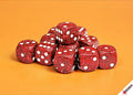 Speckled 16mm D6 Red/White Dice