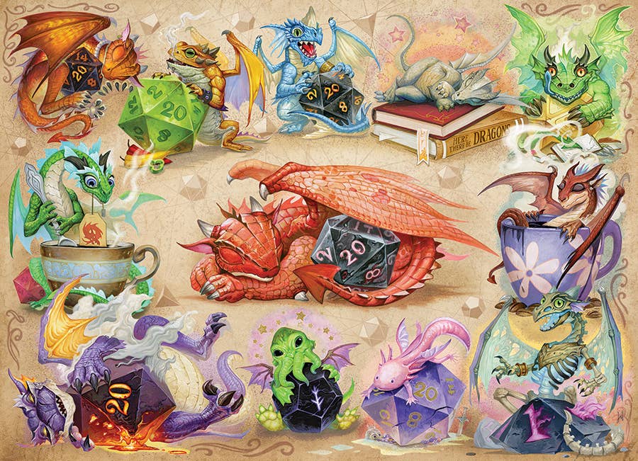 D20 Dragons by Jacob Walker 500-Piece Cobble Hill Puzzle