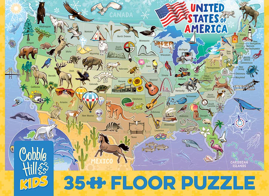 Map of the USA (35-Piece) Cobble Hill Floor Puzzle