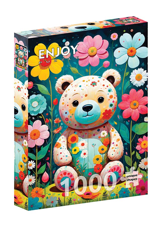 Flower Teddy Bear 1000-Piece Enjoy Puzzle
