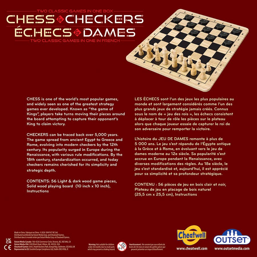 CHESS & CHECKERS Two Timeless Strategy Games in One Box
