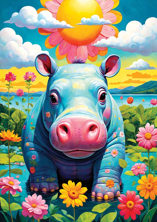 Sunny Hippo 1000-Piece Enjoy Puzzle